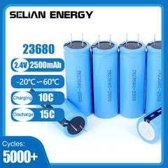 SelianEnergy 2.4V 2500mAh 23680 LTO CELL Battery Discharge Energy Storage