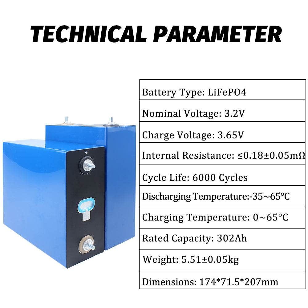 High qualityy Grade A LiFePO4 CATL 3.2V 302Ah Battery Rechargeable Brand New Batteries For DIY 12V 24V 48V 72V pack,Boat ,Solar system