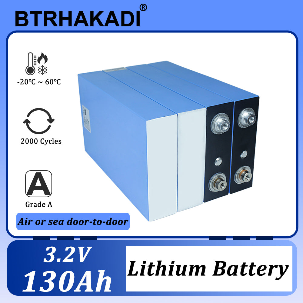 LISHEN 3.2V 130A Lifepo4 Battery Cell 130ah Rechargeable Prismatic Battery with Low Temperature High Discharge for Power System