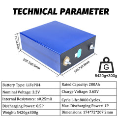 EVE Lifepo4 Prismatic Battery 3.2V 280A LF280K Rechargeable Prismatic LFP Battery Cells For Solar Energy Storage