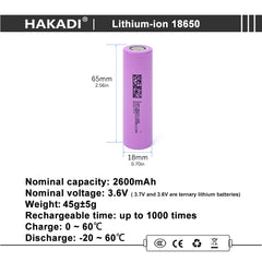 Grade A 18650 3.7V 2600mah NMC Lithium-ion Rechargeable Battery Cells