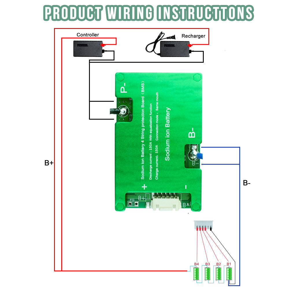 Selian 4S 8S 12S 16S 10A 20A 30A 200A Sodium-ion Battery BMS For DIY Battery Pack