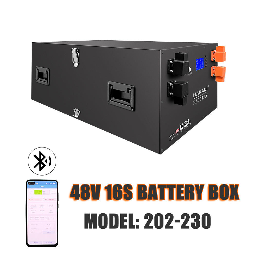 48V 16S LiFePo4 Battery BOX With Bluetooth 200A BMS Server Rack For Power Storage,Home Solar Energy,Marine Boat