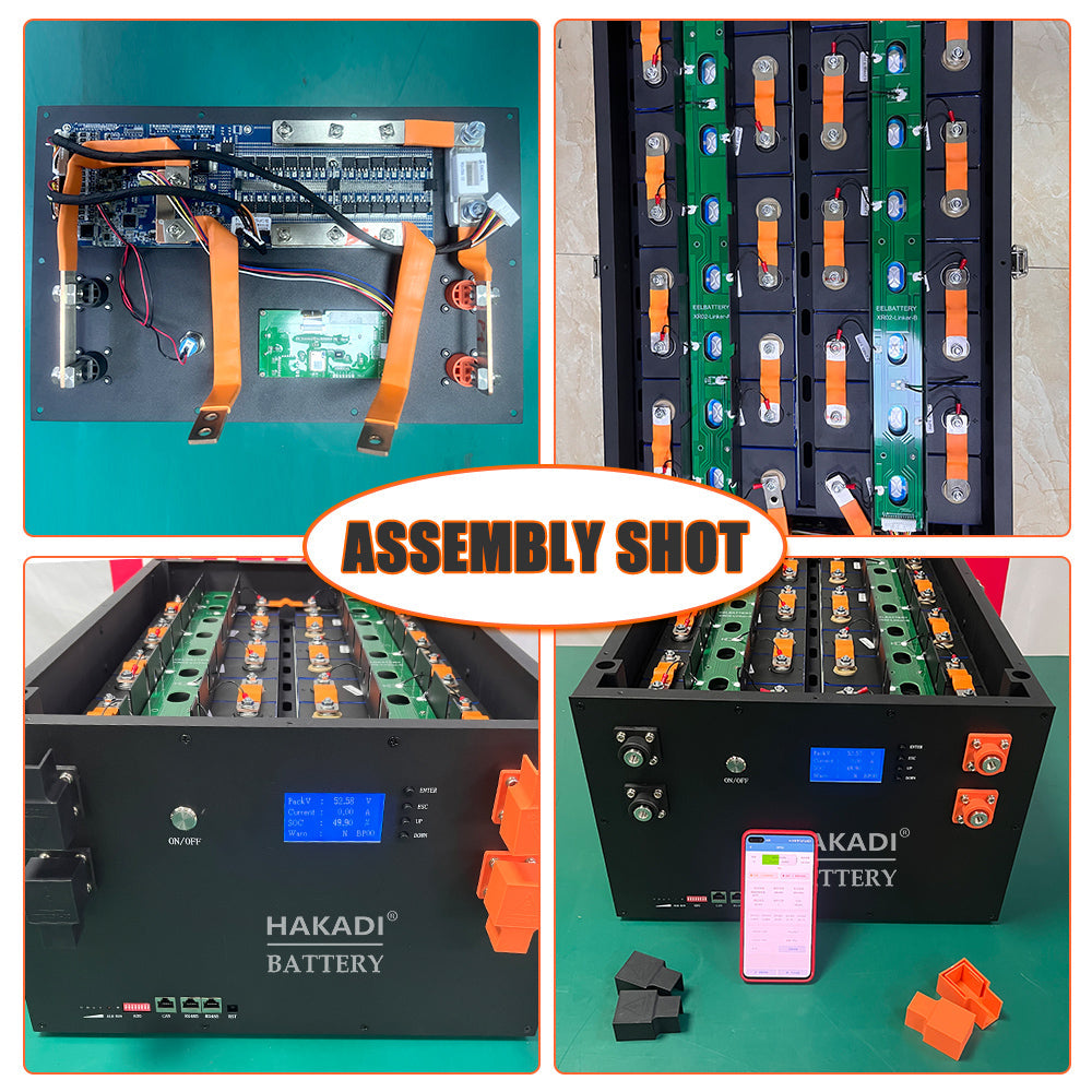 48V-51.2V Server Rack Fully Assembled Lifepo4 Battery Pack 10-15Kwh 16S LFP Battery 200A BMS For Home Power,Solar Energy,RV, PV,Boat