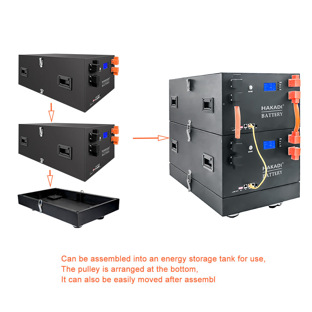 48V-51.2V Server Rack Fully Assembled Lifepo4 Battery Pack 10-15Kwh 16S LFP Battery 200A BMS For Home Power,Solar Energy,RV, PV,Boat