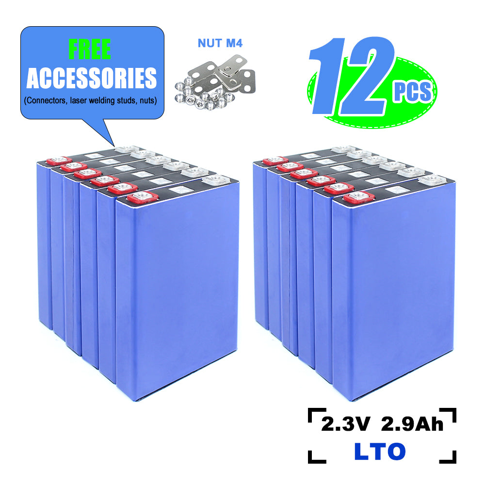 SCIB Battery 2.3V 2.9Ah LTO battery Cell Cycle life 25000+ low temperature discharge Rechargeable For carts RV EV Caravan