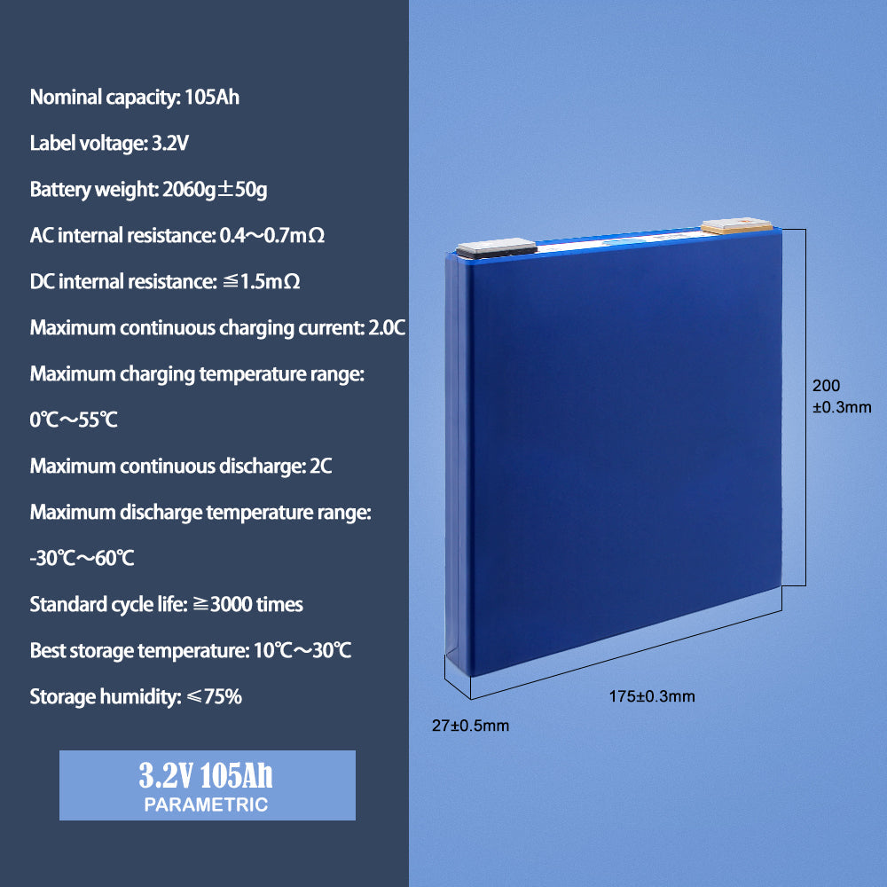 GOTION 3.2V 105Ah Lifepo4 CELL Battery For DIY 12V 24V 48V Solar Energy Storage RV Boat