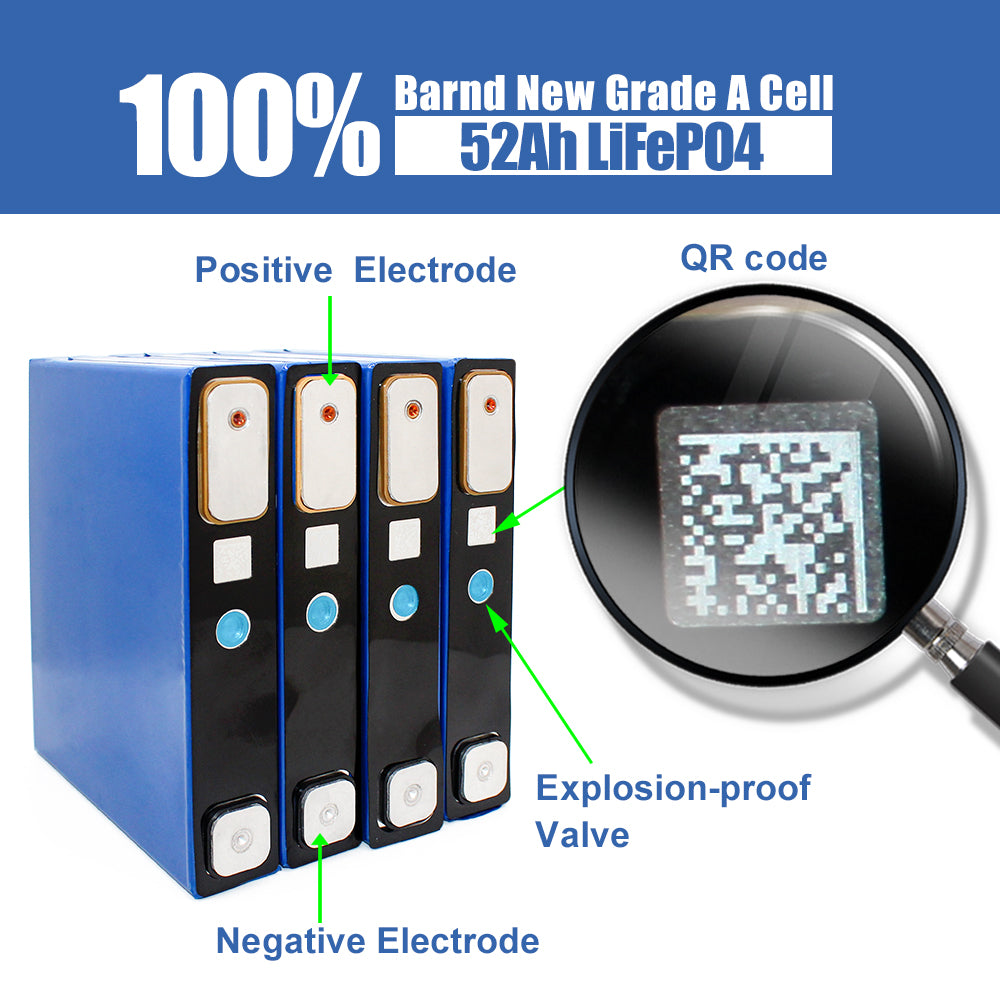 Gotion 3.2v 52ah Prismatic Cell Guoxuan Lithium Ion Battery High Charge and Discharge Rate Lifepo4 Energy Storage Battery