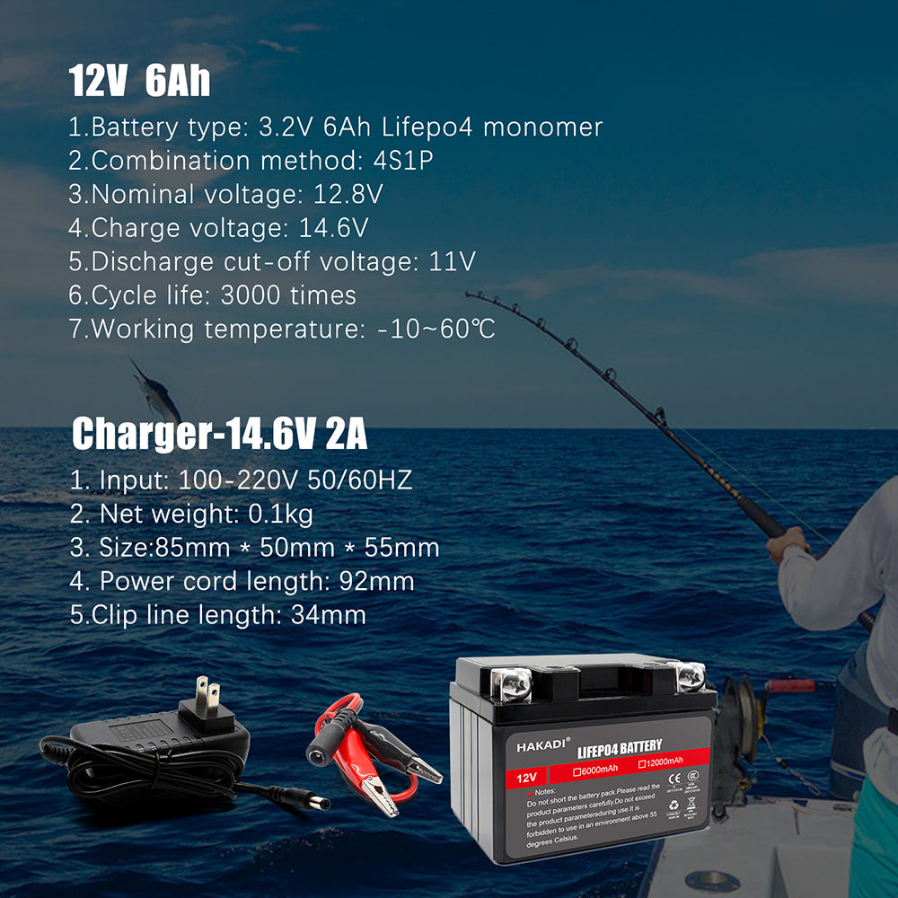 Selian 12V 6Ah LiFePO4 Lithium Rechargeable Battery Pack Built in BMS for Power Electrical Solar System Home Energy Storage