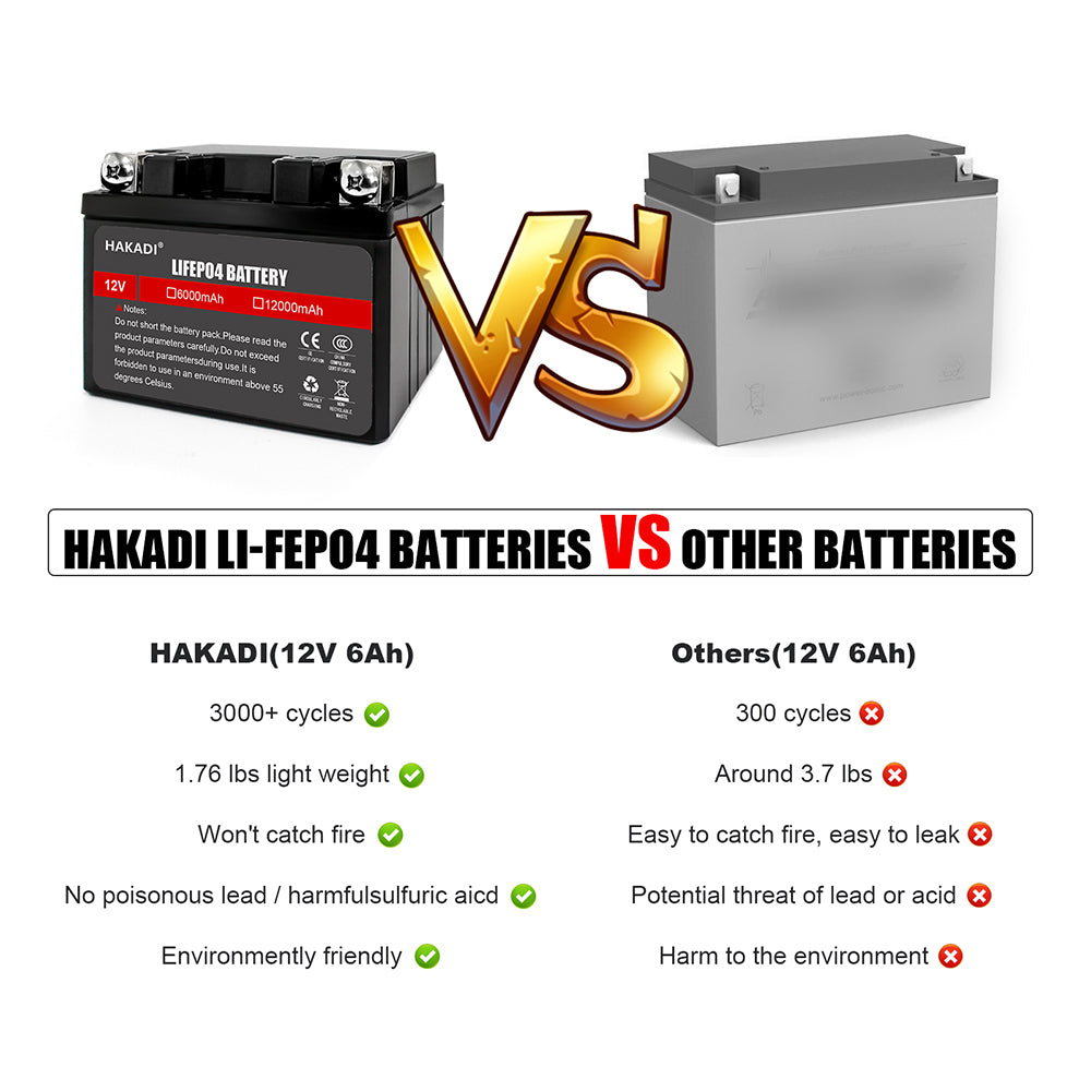 Selian 12V 6Ah LiFePO4 Lithium Rechargeable Battery Pack Built in BMS for Power Electrical Solar System Home Energy Storage