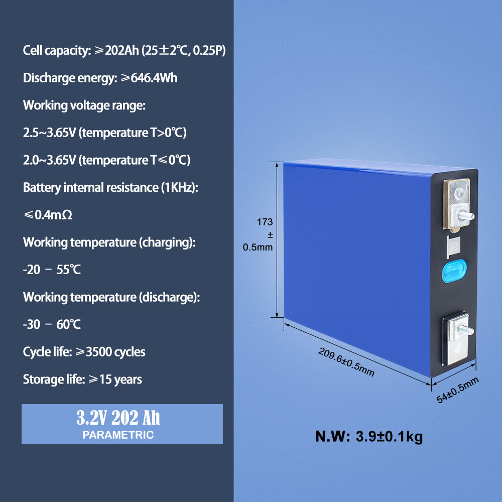 Lishen 3.2V 202Ah Lifepo4 CELL Battery New For RV EV Home Solar Energy Storage System