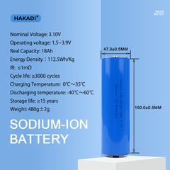 Sodium ion 3V Battery 20Ah 47150 Rechargeable Na-ion Batteries For Solar Energy Stoarge Boat Medical Equiment