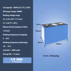 NMC cell 3.7v CATL 180AH CATL NMC Lithium ion battery for leaf EV and home energy battery