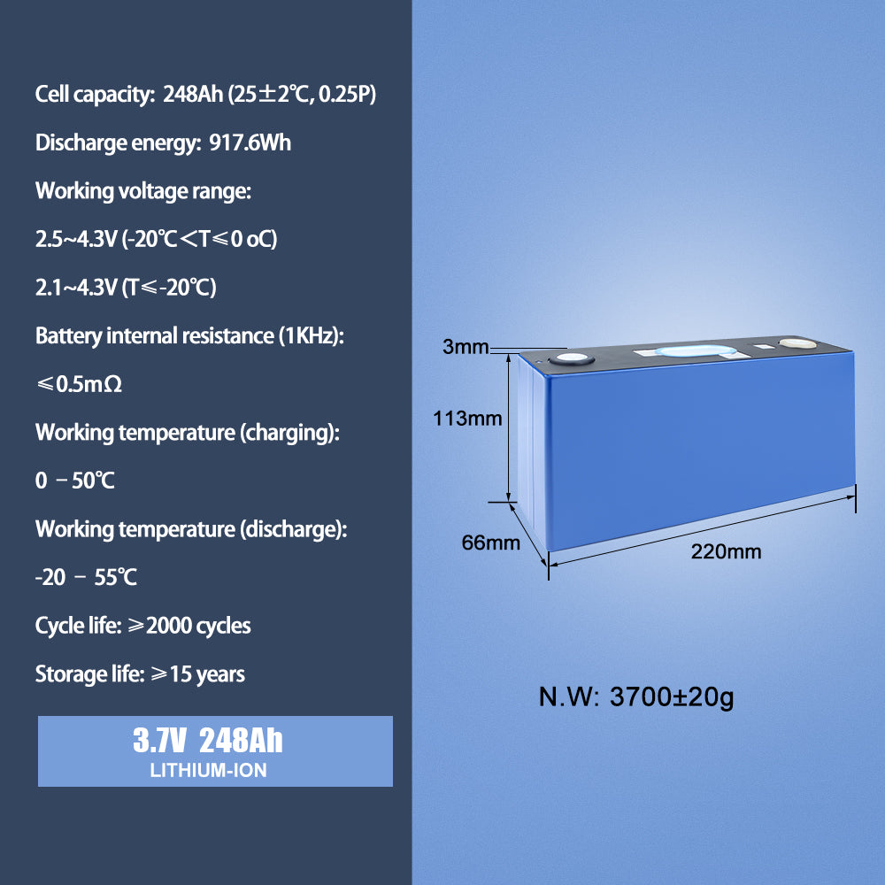 CATL 3.7V 248Ah NMC Rechargeable Lithium ion Battery Brand New 248Ah Batteries Solar rechargeable battery Electric vehicle