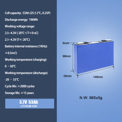 CATL 3.7v 53ah NMC Battery long lasting rechargeable Lithium ion battery for electric car