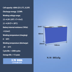 CATL 3.7V 60Ah NCM NMC Solar Battery Rechargeable Prismatic Lithium ion Batteries