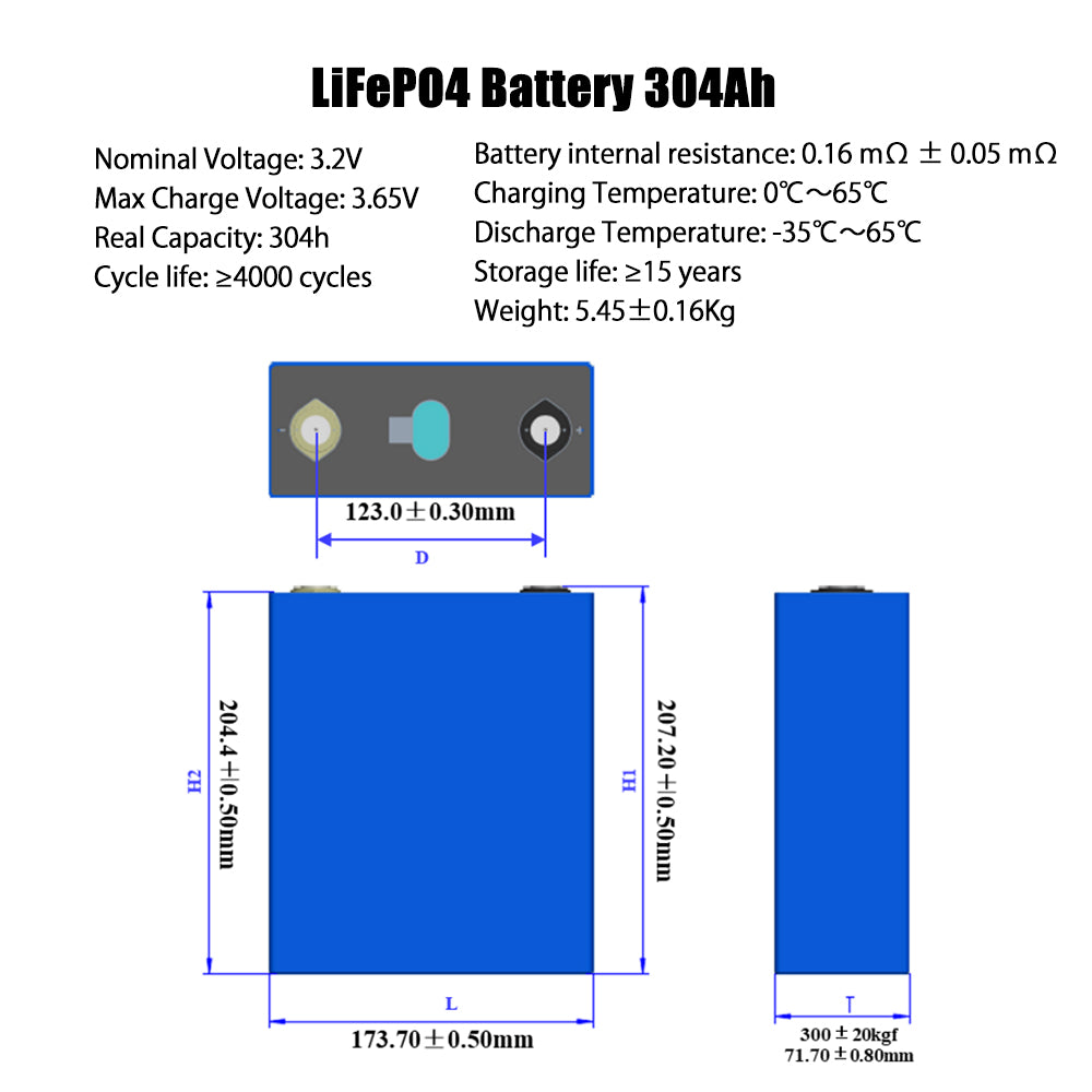 EVE 3.2V 304Ah Lifepo4 CELL Grade A LF304 Energy Storage Lithium Battery Cell 3.2v 304ah Lifepo4 Cell