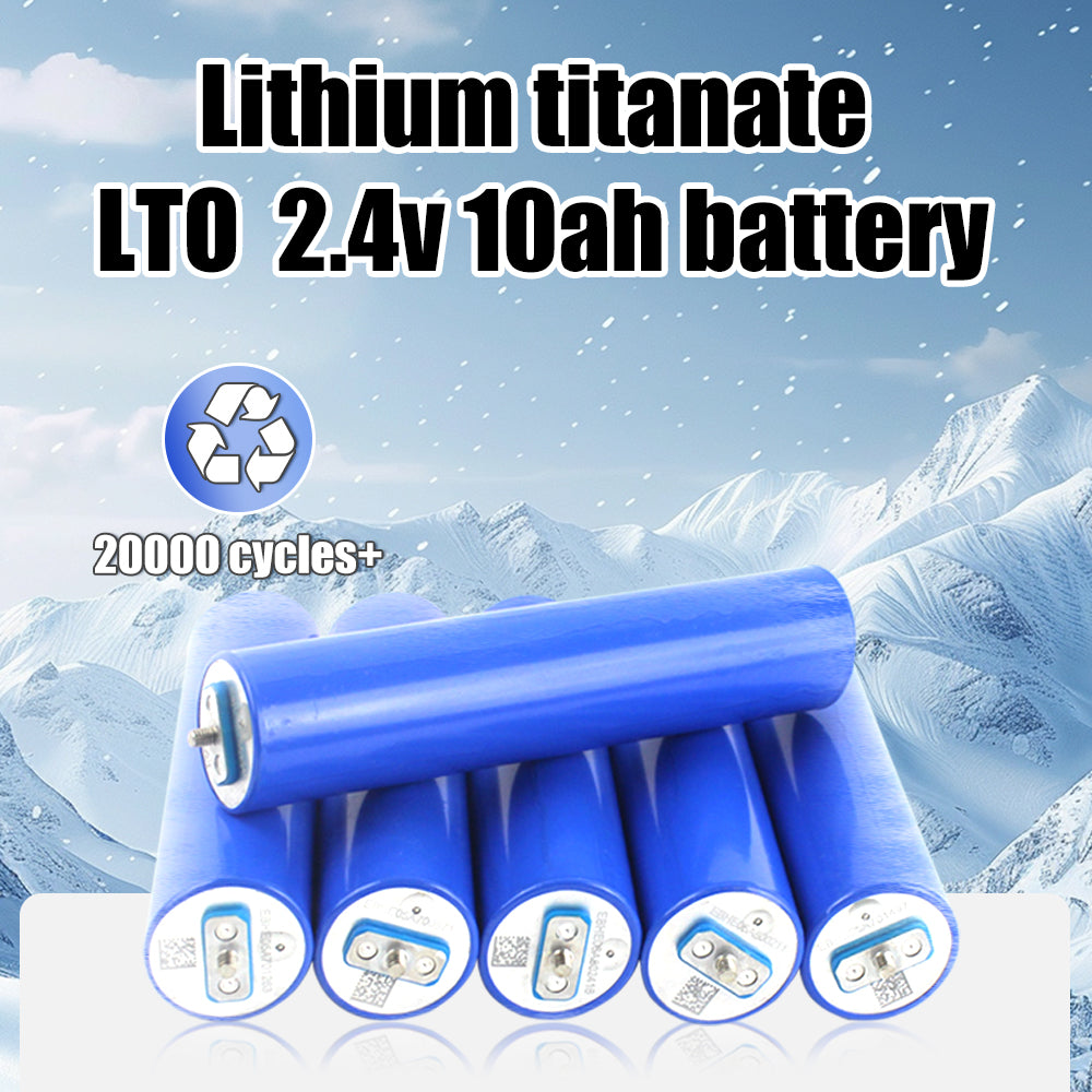 LTO 2.4V 10A Lithium Titanate Battery Cell Grade A 32145 Cylindrical LTO Cell 20000 Cycles for DIY 12V 24V 48V Car Audio